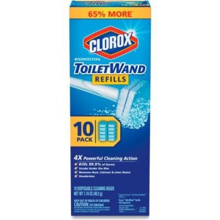 CLOROX Disinfecting Toiletwand Refill Heads, 10/Pack, 6 Packs/Carton 31620